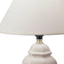 13" White Ceramic Bedside Table Lamp With Off-White Shade - Minihomy