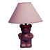 13” Pink Teddy Bear Ceramic Linen Shade Table Lamp - Minihomy