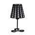 16" Black Bedside Table Lamp With Black Polka Dots Empire Shade - Minihomy