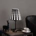 16" Black Bedside Table Lamp With Black Polka Dots Empire Shade - Minihomy