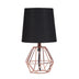 11" Copper Bedside Table Lamp With Black Empire Shade - Minihomy