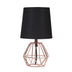 11" Copper Bedside Table Lamp With Black Empire Shade - Minihomy