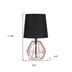 11" Copper Bedside Table Lamp With Black Empire Shade - Minihomy