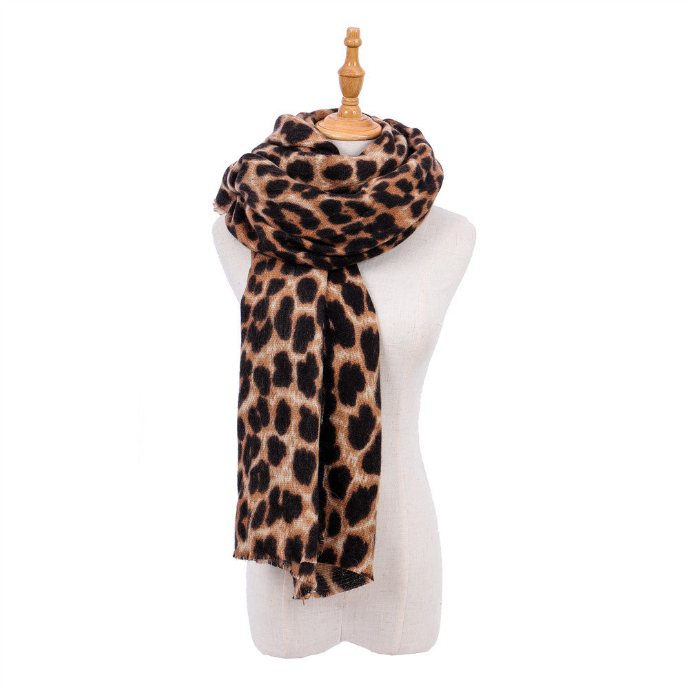 Leopard-Print Cashmere Women's Scarf Shawl: Unleash Your Wild Elegance