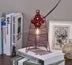 10" Red Metal Bedside Table Lamp - Minihomy