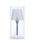 13" Clear Metal Bedside Table Lamp With Clear Shade - Minihomy