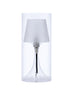 13" Clear Metal Bedside Table Lamp With Clear Shade - Minihomy