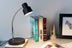 13" Black Metal Bedside Table Lamp With Black Shade - Minihomy