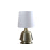 14" Brass Bedside Table Lamp With White Empire Shade - Minihomy