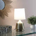 14" Brass Bedside Table Lamp With White Empire Shade - Minihomy