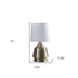 14" Brass Bedside Table Lamp With White Empire Shade - Minihomy