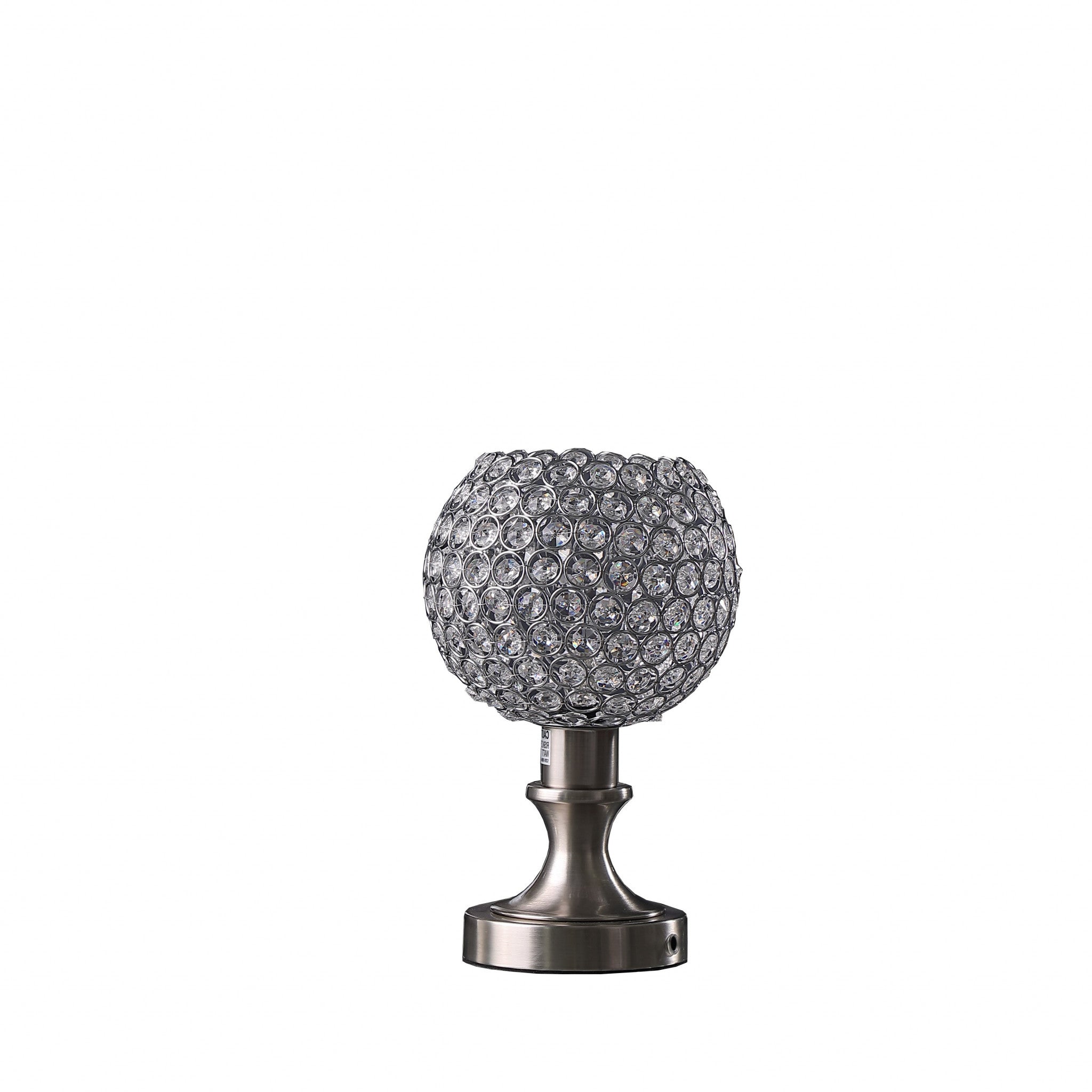 12" Silver Globe Led Table Lamp With Clear Globe Shade - Minihomy