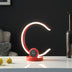 13" Red Contempo C Shape LED  with USB Desk or Table Lamp - Minihomy