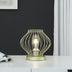 10" Gold Bedside Table Lamp With Gold Cage Shade - Minihomy