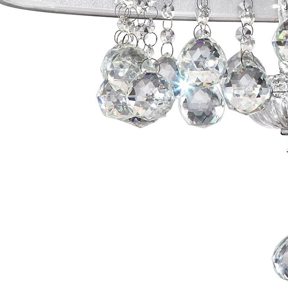 Chic Silver Ceiling Lamp with Crystal Accents and Silver Shade - Minihomy