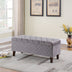 17" Dark Brown And Gray 100% Polyester Entryway Bench With Flip Top - Minihomy