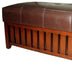 Brown Leather Storage Bench - Minihomy