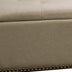 Beige Nailhead Storage Bench Ottoman Four Piece Set - Minihomy