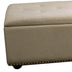 Beige Nailhead Storage Bench Ottoman Four Piece Set - Minihomy