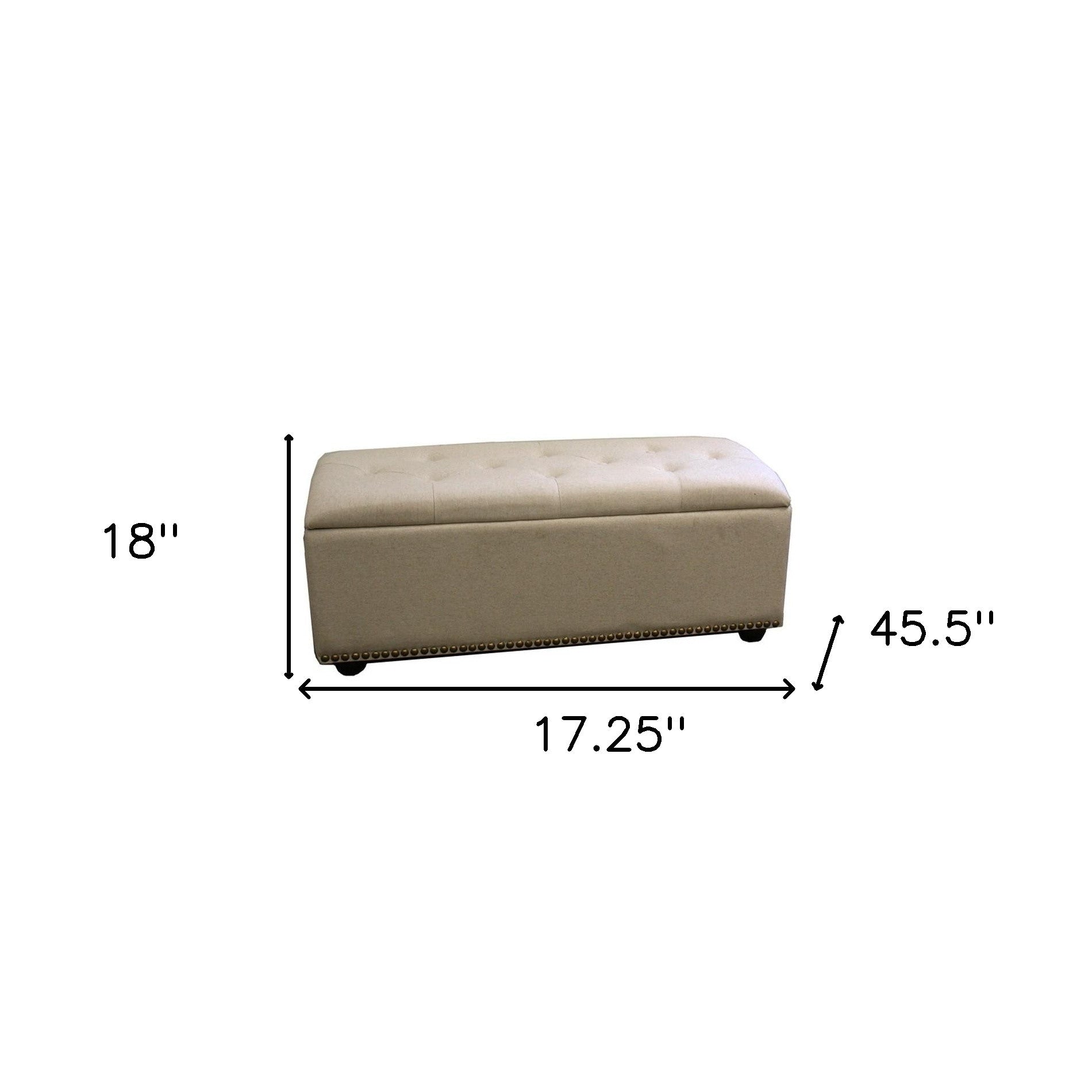 Beige Nailhead Storage Bench Ottoman Four Piece Set - Minihomy