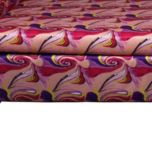 Modern Hot Pink and Purple Abstract Print Storage Bench