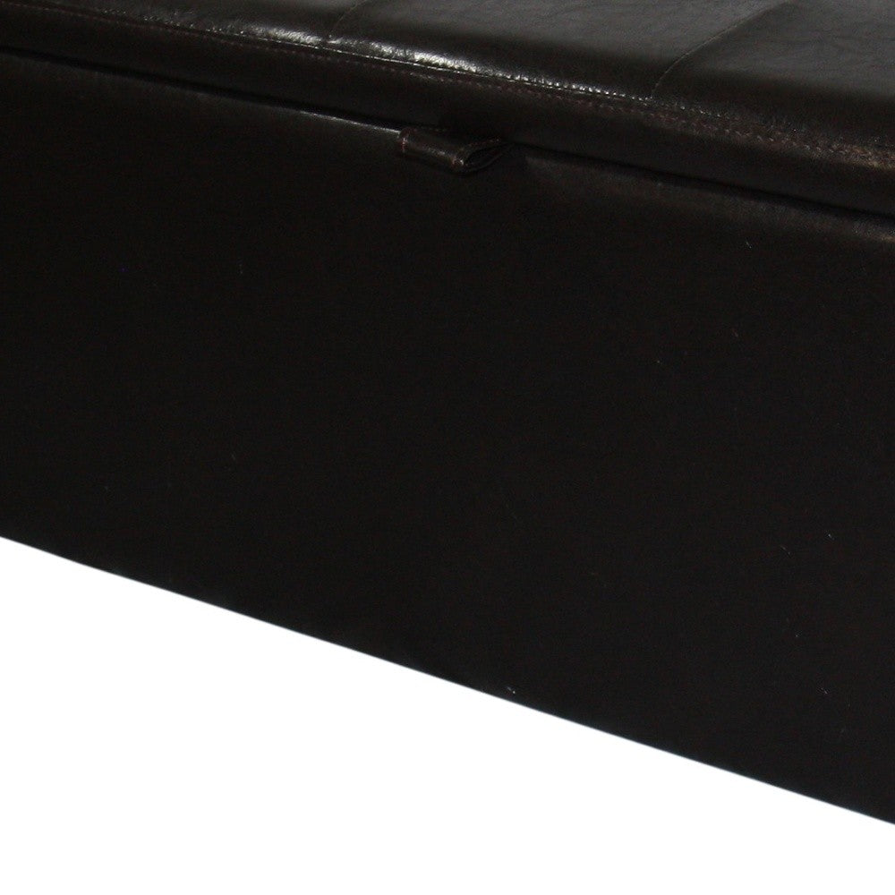 Brown Faux Leather Storage Bench - Minihomy