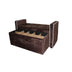 Brown Suede Shoe Storage Bench with Drawer - Minihomy