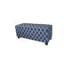 Blue and White Quatrefoil Storage Bench - Minihomy