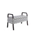 Black and White Scroll Wooden Storage Bench with Handles - Minihomy