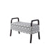 Black and White Scroll Wooden Storage Bench with Handles - Minihomy