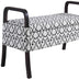 Black and White Scroll Wooden Storage Bench with Handles - Minihomy