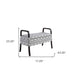 Black and White Scroll Wooden Storage Bench with Handles - Minihomy