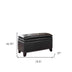 16" Espresso 100% Polyester Entryway Bench With Flip Top - Minihomy