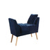 47" Blue And Natural Upholstered Microsuede Bench With Flip top - Minihomy