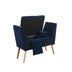 47" Blue And Natural Upholstered Microsuede Bench With Flip top - Minihomy