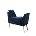 47" Blue And Natural Upholstered Microsuede Bench With Flip top - Minihomy