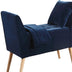 47" Blue And Natural Upholstered Microsuede Bench With Flip top - Minihomy