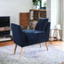 47" Blue And Natural Upholstered Microsuede Bench With Flip top - Minihomy