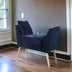 47" Blue And Natural Upholstered Microsuede Bench With Flip top - Minihomy