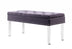 17" Clear And Gray Upholstered Velvet Entryway Bench With Flip Top - Minihomy