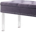 17" Clear And Gray Upholstered Velvet Entryway Bench With Flip Top - Minihomy