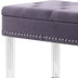 17" Clear And Gray Upholstered Velvet Entryway Bench With Flip Top - Minihomy