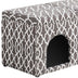 17" Black And Gray Upholstered 100% Polyester Trellis Entryway Bench With Flip Top - Minihomy