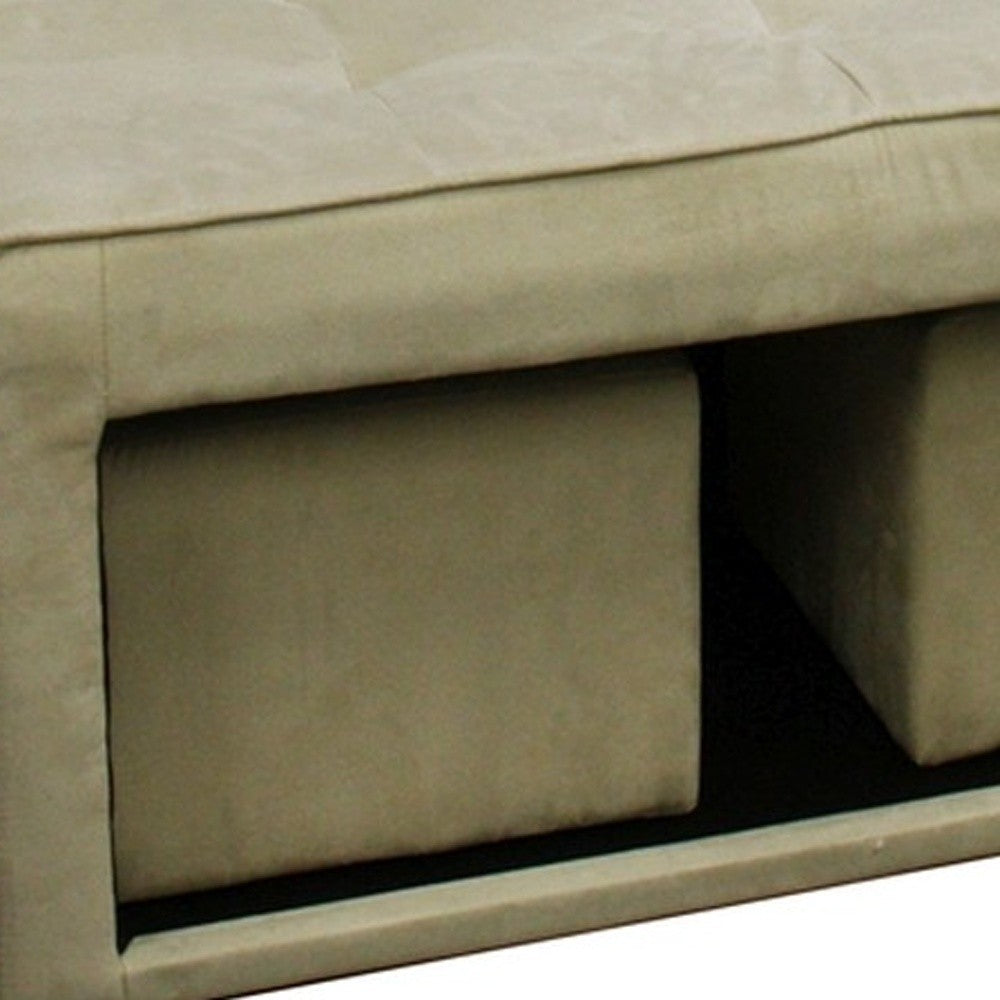 Beige Storage Bench and Ottoman Set - Minihomy