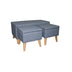 Blue Linen Look Storage Bench and Ottoman Three Piece Set - Minihomy