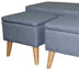 Blue Linen Look Storage Bench and Ottoman Three Piece Set - Minihomy