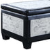 Black Postcard Faux Leather Storage Bench and Two Ottomans - Minihomy