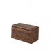 Dark Brown Wood Grain Faux Leather Storage Bench and Ottoman - Minihomy