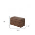 Dark Brown Wood Grain Faux Leather Storage Bench and Ottoman - Minihomy