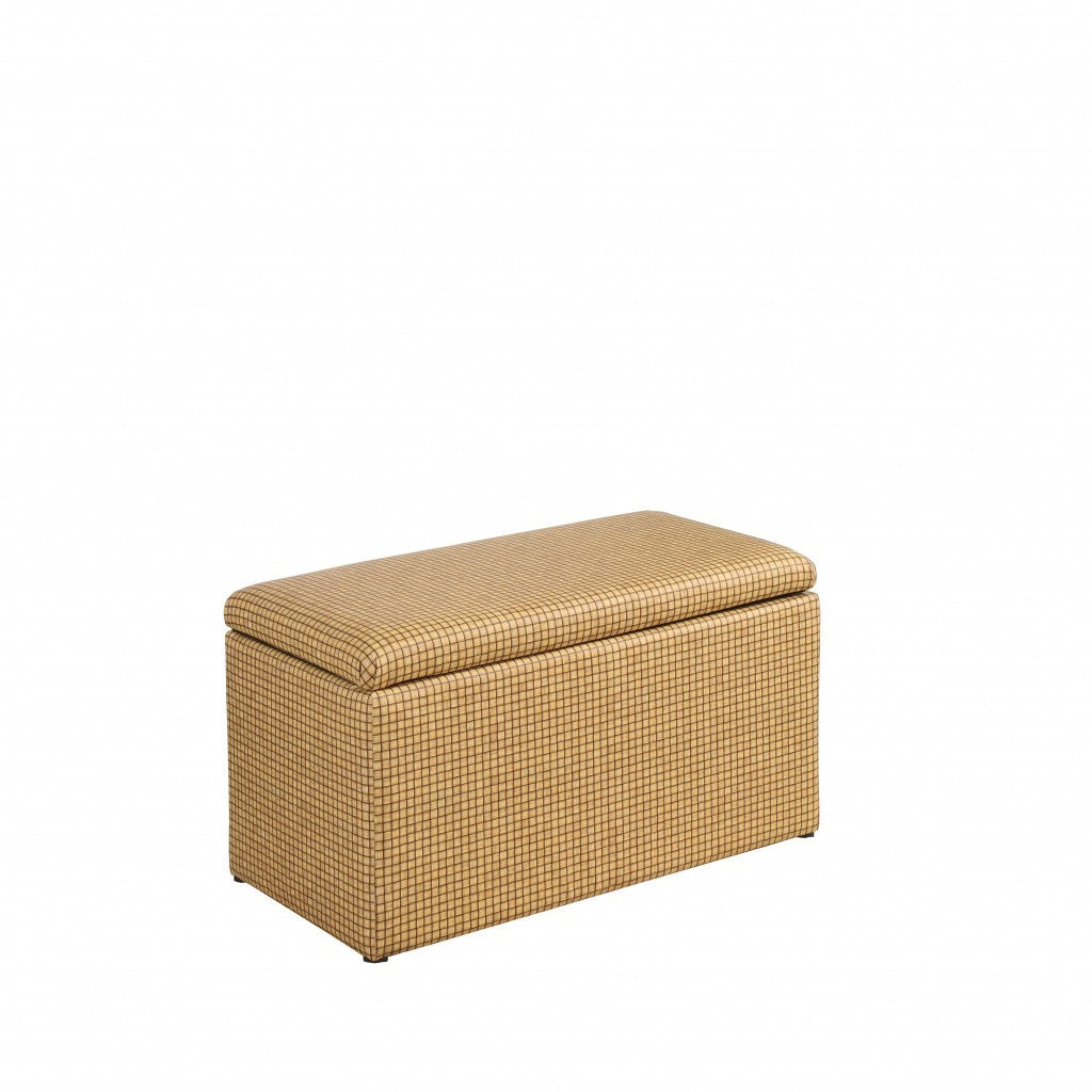 Cork Look Checkerboard Faux Leather Storage Bench and Ottoman - Minihomy